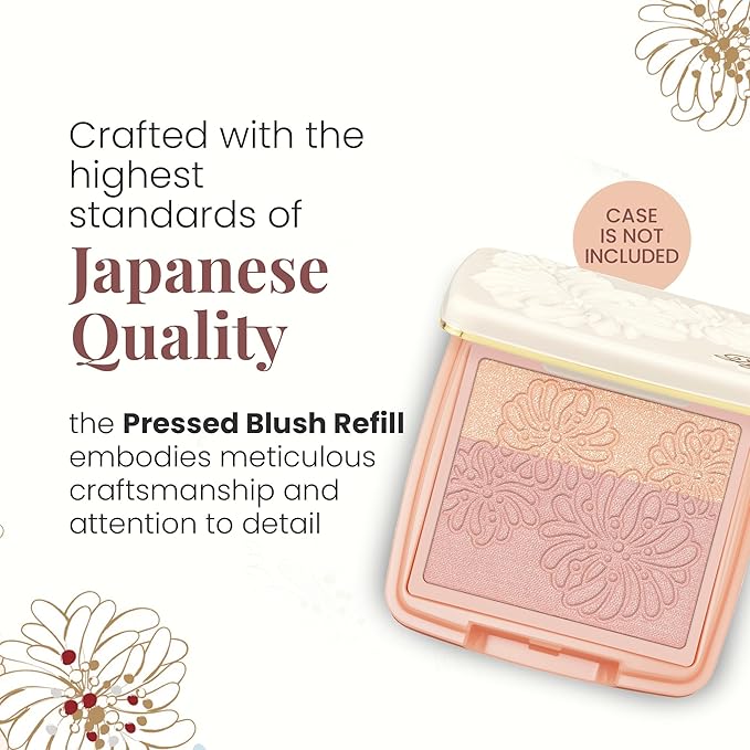 Paul & Joe Pressed Blush Palette Refill Only, Case Sold Separately, Oil-Absorbing Blush Powder, Bi-Color Face Blushes with Fitting Veil Powder, Light Beige and Light Pink, 01 Secret D'Or, 0.17 oz