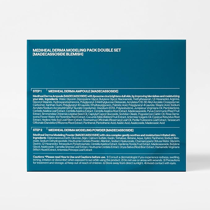 Mediheal Derma Modeling Pack (Madecassoside)*2 - Relieving Blemish Marks For Clear Skin - Easy DIY Home Spa Kits, Hydrating Icy Jelly Mask For Skin Refreshment