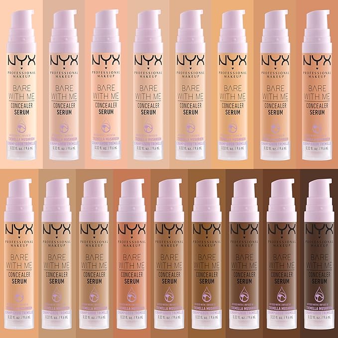 NYX PROFESSIONAL MAKEUP Bare With Me Concealer Serum, Concealer Makeup For Up To 24Hr Hydration - Tan