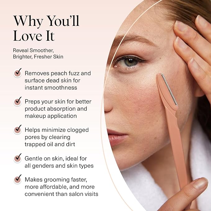 Kitsch Dermaplane Razor for Women Face - Face Razors for Women and Men - Eyebrow Trimmer, Shaver, Recycled Plastic Dermaplaning and Skin Care Tool - Terracotta, 6 pcs