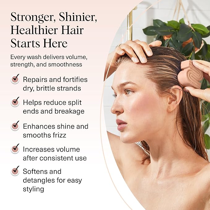 Kitsch Rice Water Shampoo Bar for Hair Growth – Strengthening Hair Shampoo for Men and Women – Reduce Breakage, Boosts Shine – Paraben, Silicone & Sulfate-Free, Vegan Hair Care - 3.2 oz