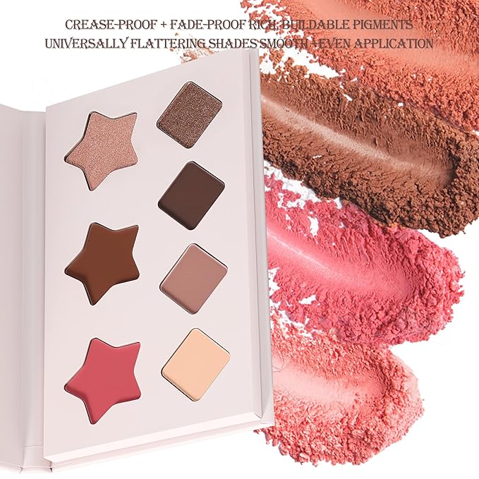 VIOLA HOUSE All In One Face Palette,Velvety-Smooth Buildable & Blendable Formulas,Bronzer,Eye shadow,Highlight 8.5g (Dark)