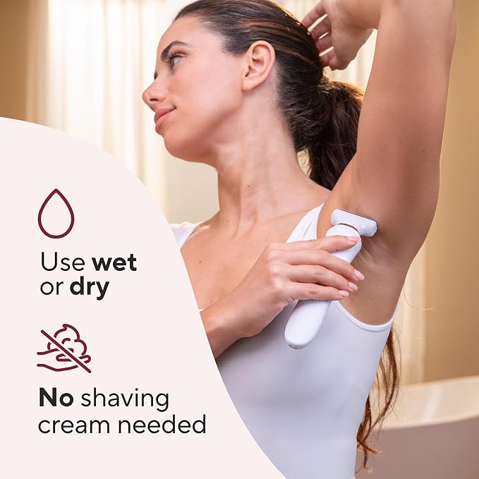 Finishing Touch Flawless Underarm Hair Removal Electric Razor Device, Designed to Shave and Contour Womens Sensitive Underarm Area, Cordless Groomer, Painless for All Skin Types
