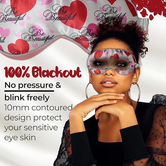 Luxury Sleep Mask – Soft, Adjustable Lightweight & Ultra Comfort-Perfect for Light Blocking Wake up Radiant-Silver