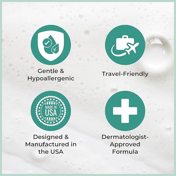 Nurture Rinse Free Body Wash & Shampoo w/Aloe | Hospital Grade Hair & Body Waterless Cleansing Foam | Women, Camping, Elderly & Hospital Patients | Shower Bath Hand Soap for Sensitive Dry Skin