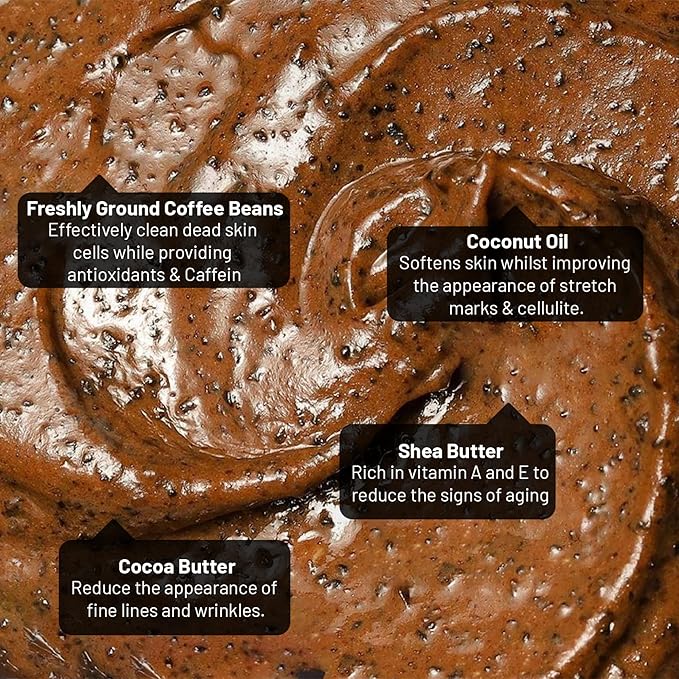Cocoon Dak Lak Coffee Body Polish with Refill Bag. 100% Vegan Exfoliating Scrub for Smooth & Glowing Skins | Reduce Stretch Marks, Acne & Cellulite | Gift for Coffee Lovers (27 fl oz)