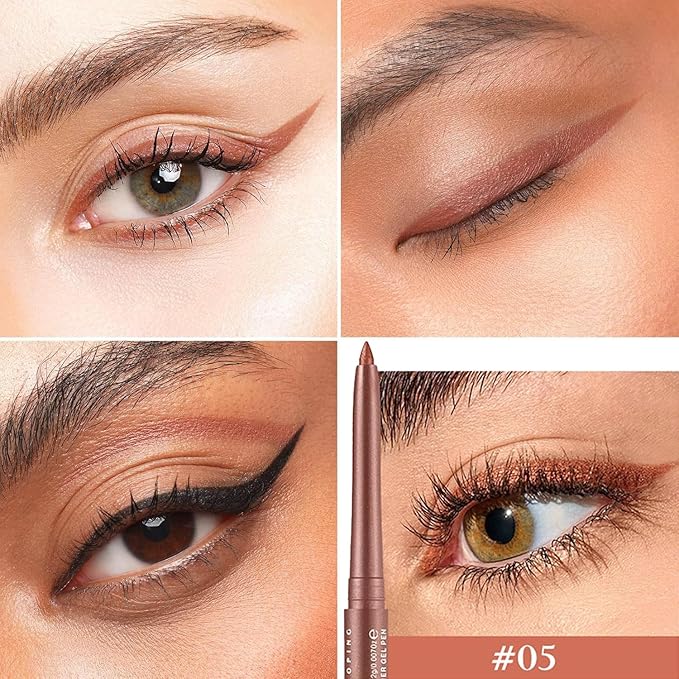 Reddish Brown Pencil Eyeliner Brown Shimmer Eyeliner Gel eyeliner brown Waterproof Long Lasting Smudge-proof Hypoallergenic #05