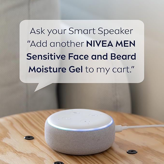 NIVEA Men Sensitive Face and Beard Moisture Gel, Gentle Face and Beard Moisturizer for Men Instantly Hydrates Skin and Conditions Facial Hair, 1.7 Fl Oz Tube, Pack of 3