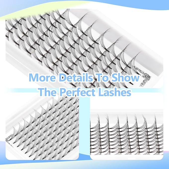 12rows,120pcs 10D Premade Volume Fans Eye Lashes Extensions Thickness 0.07mm D Curl Black Soft Individual False Eyelashes Makeup Fake Lashes Cluster 8-18mm to Choose(9MM)