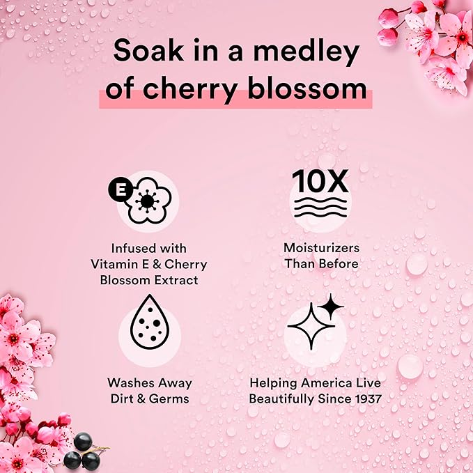 Suave Moisturizing Body Wash, with Wild Cherry Blossom and Vitamin E Extract, No Parabens, No Phtahaltes, 18 Oz Pack of 6