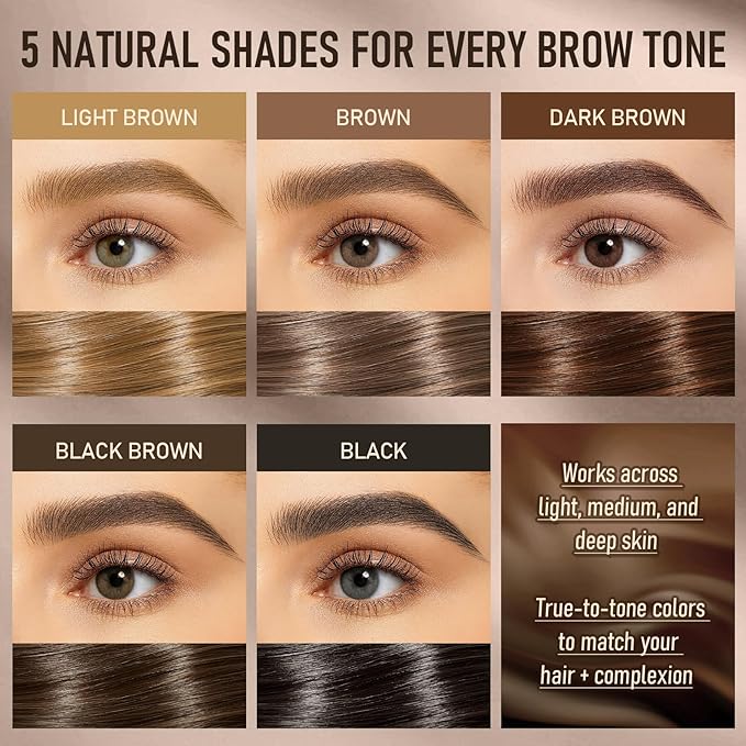 Dual-Ended Microblading Eyebrow Pencil for Women, 2 in 1 Liquid Eyebrow Pencil with Curved Tip and 4D Brow-Fection Microblading Pen, Shaped Fill HairLike Waterproof Lasting Eyebrows 01 Light Brown