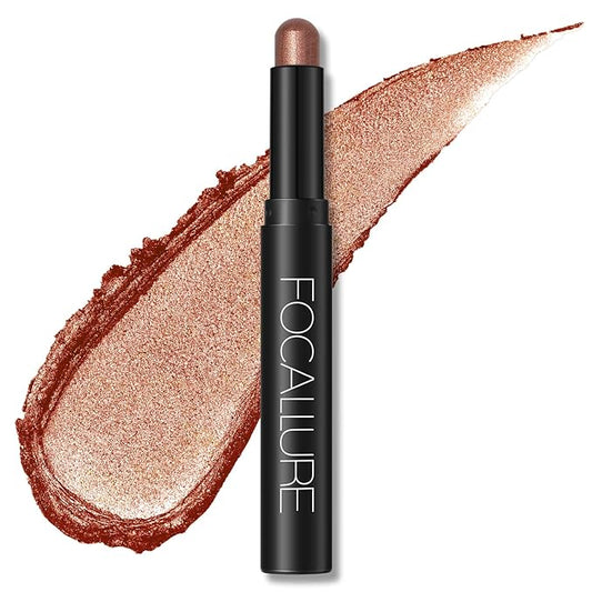 FOCALLURE Shimmer and Matte Cream Eyeshadow Stick,Smooth Brilliant Eye Brightener Pencil for Women,Long Lasting Waterproof Eye Shadow and Liners Makeup,Merida