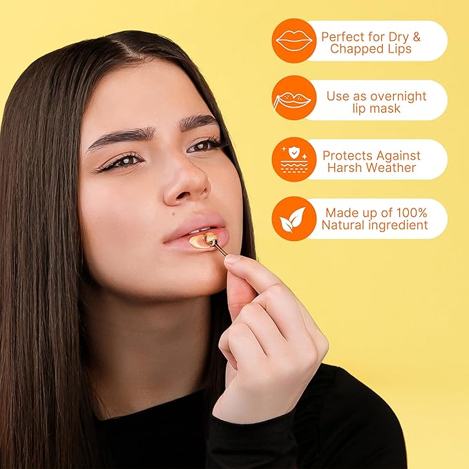 Original My Bee Balm Lip Balm - Peach Hydrating Balm Honey Pot for Dry, Chapped & Cracked Lips with Propolis, Honey & Vitamin E - Soften, Smooth & Reduce Lip Lines (Pack of 2)