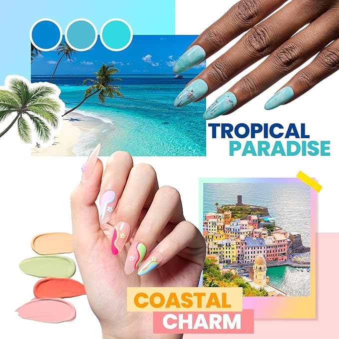 Beetles Gel Nail Polish Kit with U V Light 97Pcs Travel Holiday 45 Colors Gel Polish Set with Nail Stamp Nail Tips Base Top Coat All Season Gel Polish Starter Kit Gift for Women