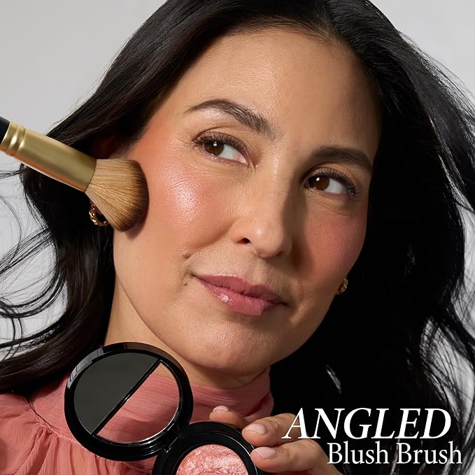 LAURA GELLER NEW YORK Baked Blush-n-Brighten Marbleized Blush + Angled Brush (04 Ethereal Rose, 47mm)