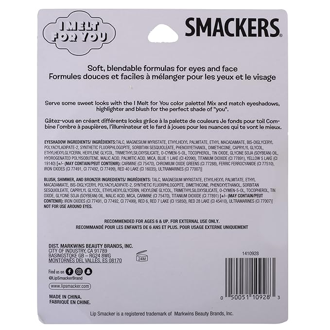 Lip Smacker Sparkle & Shine Eyeshadow Makeup Palette, Melt For You Shimmer | Christmas Make Up Collection | Holiday Present | Gift for Girls
