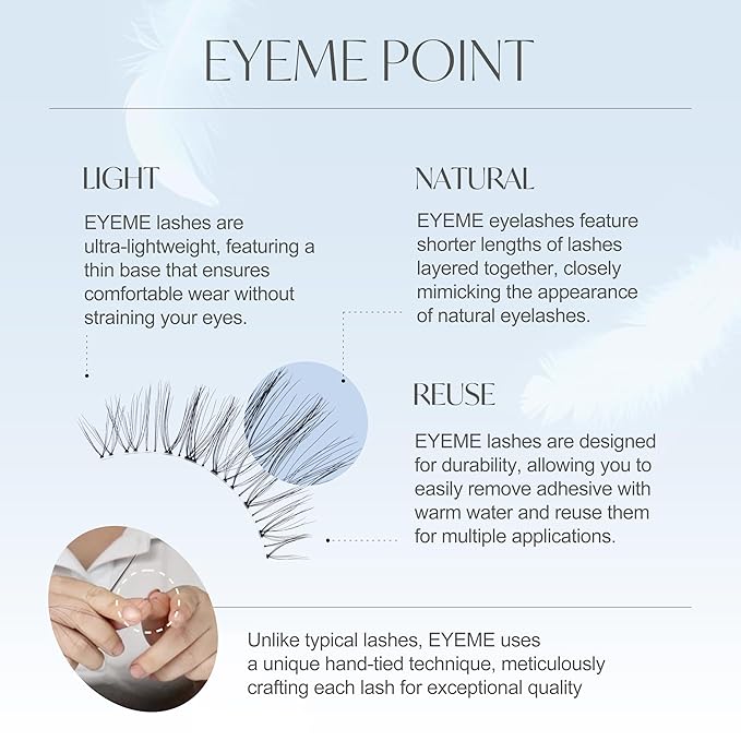 EYEME Eyelash x Artist Collaboration NO.12 Cute Accent – 5 Set Pack, Short Wispy False Eyelashes, Artist-Designed Cat Eye Lashes for a Subtle & Elegant Look, Genuine Korean Product