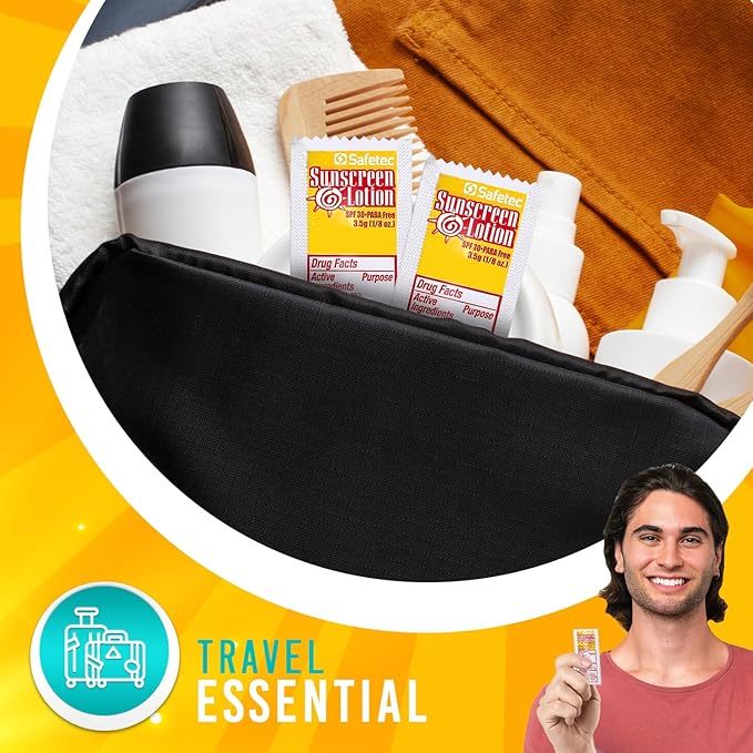 Sunscreen Lotion, SPF30 Protection and PABA Free, Individual Packets of Sunscreens (Pack of 1000) – Travel Size Sun Screen for Outdoors, Bundled with reclosable Homesphere bag