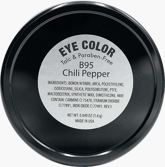 Chili Pepper Bright Red Orange Sparkling Glitter Pressed Powder Single Vegan Eyeshadow; Talc, Paraben & Cruelty Free