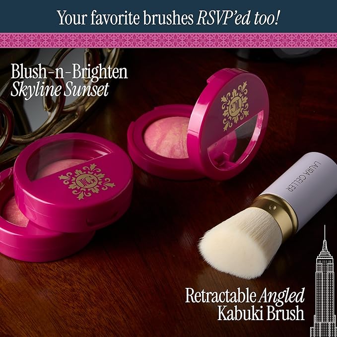 LAURA GELLER NEW YORK Holiday 2025 Limited Edition Baked Blush-n-Brighten Marbleized Blush - Skyline Sunset - Pink Color for Cheeks (01 Skyline Sunset)