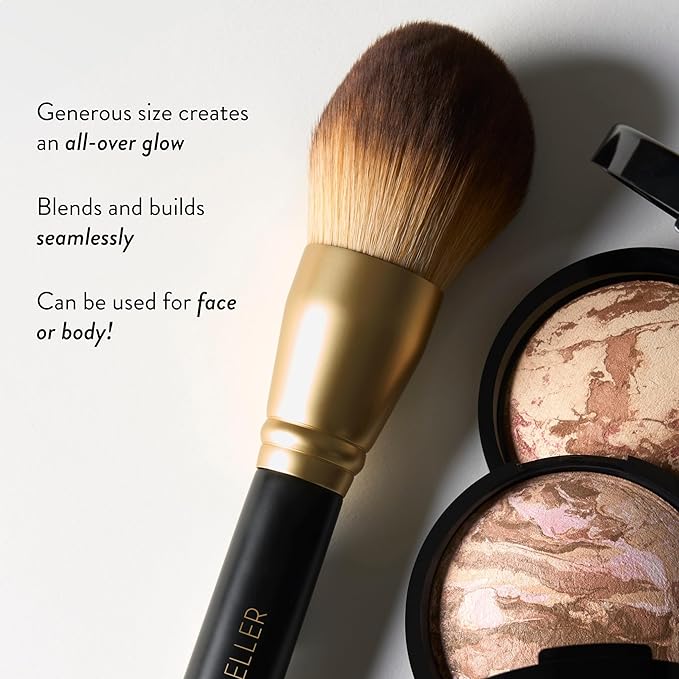 LAURA GELLER NEW YORK Classic Bronzer Brush | Fluffy Powder Brush, Contour & Define, Vegan Bristles