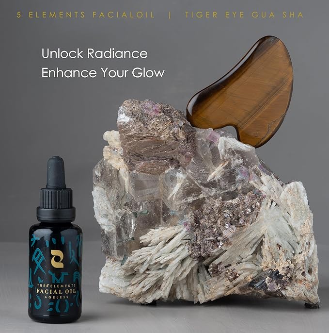 Redmint Tiger Eye Gua Sha Tool for Face | Rooted in Ancient TCM Wisdom | Rediscover Youthful Skin | Facial Massage Tools for Puffiness Reducing, Jawline Sculpting | Face Stone Gua Sha to Lift, Plump