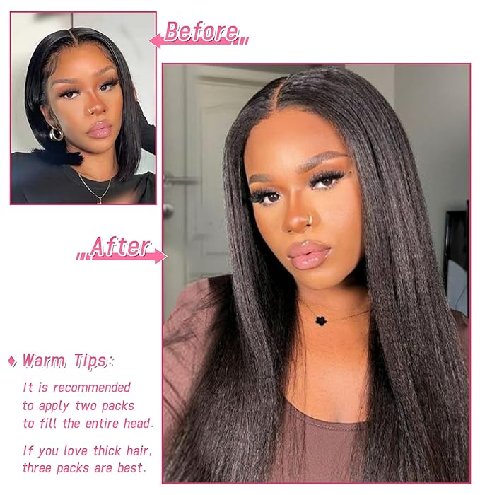 Essent Seamless Light Yaki Straight Clip in Hair Extensions Seamless Real Human Hair, 18 Inch 1Pack 130g 7Pcs Human Hair Extensions for Women Natural Black