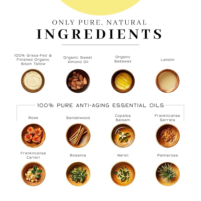 VanMan Beeswax Lip Balm Tube – Organic Bison Tallow Balm with Grass-Fed and Finished Tallow, Sweet Almond Oil, Lanolin, and Beeswax – Hydrating Moisturizer for Dry Lips – Bison – 3 Tube Pack