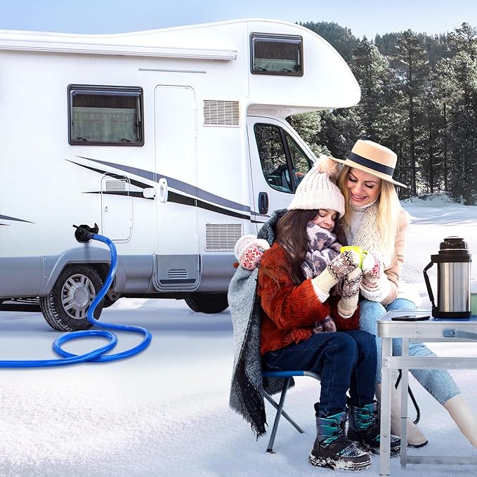 HIRALIY 15FT Heated Water Hose for RV, Water Line Freeze Protection, 5/8" Inner Diameter, Camper, Garden, RV Accessories, Livestock, Mountain Cabin