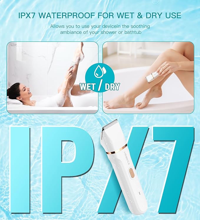 Bikini Trimmer for Women, 3in1 Electric Razor for Women with Facial Trimmers & Intimate Shaver for Sensitive Skin, Waterproof Wet & Dry Use Rechargeable Pubic Hair Trimmer Removal