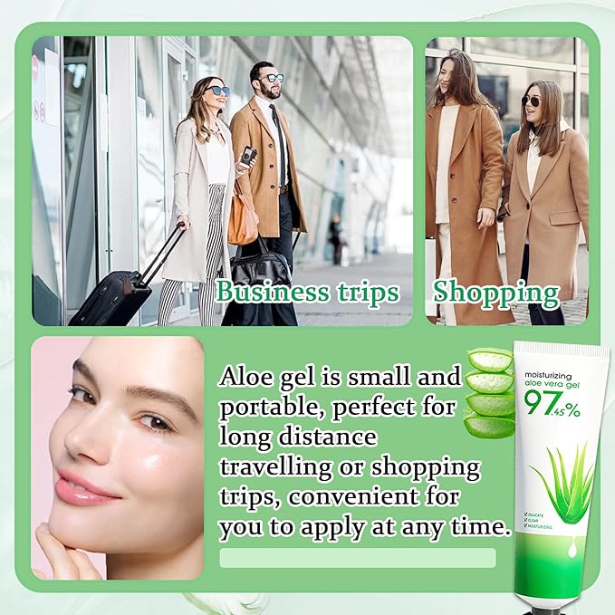 8PCS Aloe Vera Gel for Face & Skin,Organic Aloe Vera Gel,Hydrating After Sun Cream for Travel Size,Moisturizing Lotion for Skincare,After Sun Lotion for All Skin Type(H)