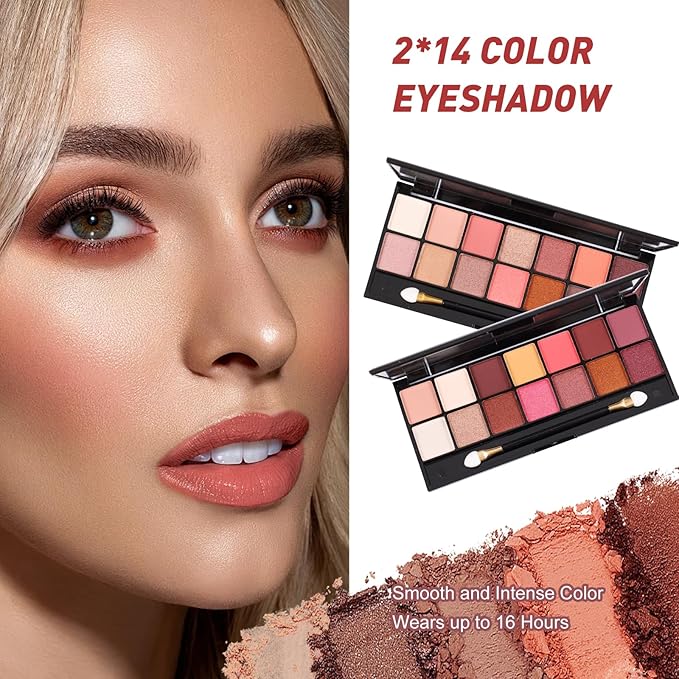 makeup sets for women,Professional Makeup Kit with Eyeshadow Palette,Brushes Set, Foundation, Lip Gloss, Travel Bag, Complete Beauty Set (Colorful bag)