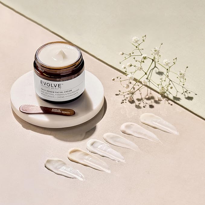 Evolve Organic Beauty - Natural Daily Renew Facial Cream | Small-Batch, Vegan Clean Beauty (2 oz | 60 mL) Packaging May Vary