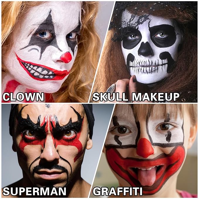 Red Face Body Paint Halloween Cosplay Clown Zombie
