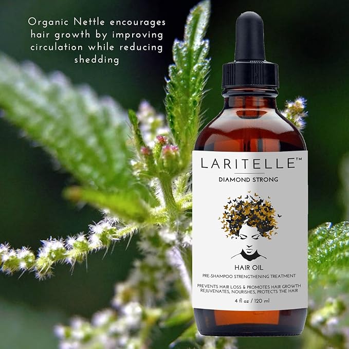 Laritelle Diamond Strong Hair Growth Treatment Oil – 4 oz – Organic Anti‑Thinning Scalp Oil with Jojoba, Saw Palmetto, Nettle & Rosemary – Vegan, Sulfate‑Paraben‑Free