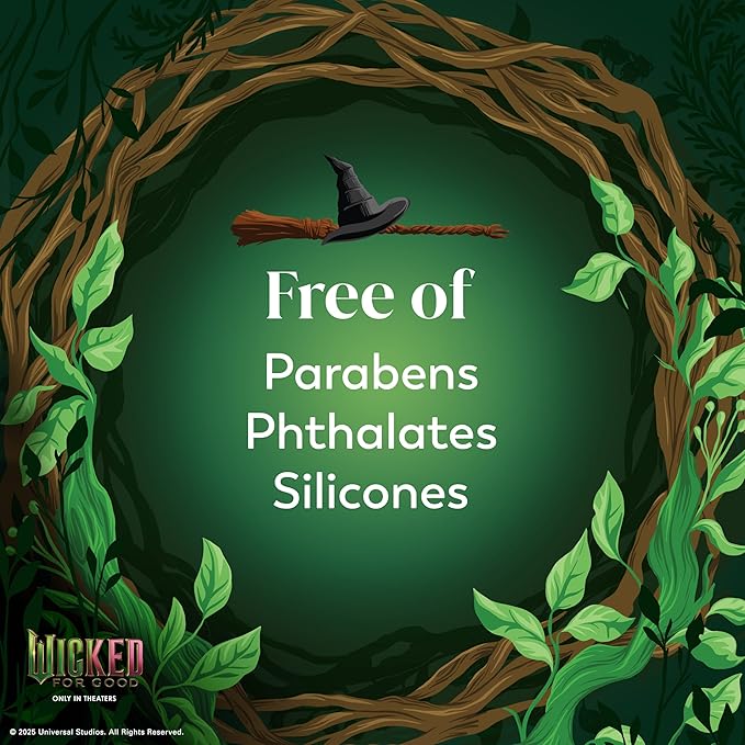 Olay Body Wash for Women, Wickedly Wonderful Elphaba’s Edition, Intensely Hydrating & Renewing, Pro-Hyaluronic Acid Serum with Vitamin B3, For All Skin Types, Cashmere Woods & Lime Scent, 20 fl oz