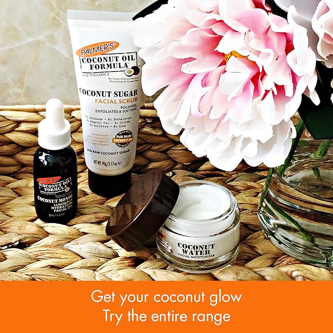 Palmer's Coconut Oil Formula Coconut Sugar Facial Scrub Exfoliator, Face Scrub to Gently Exfoliate Away Dirt and Dead Skin Cells with Chamomile to Soften & Calm, 3.17 Ounces (Pack of 3)