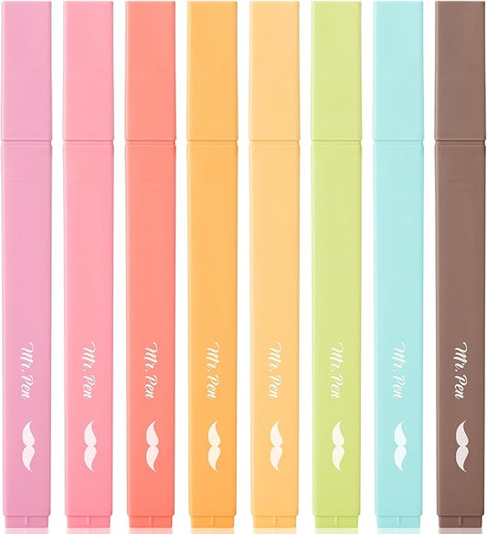 Mr. Pen- Aesthetic Highlighters, 8 pcs, Chisel Tip, Autumn Colors, Cute Highlighters Assorted Colors