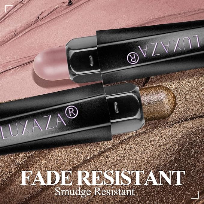 6PCS Cream Eyeshadow Stick Makeup Sets, Metallic And Matte Shimmer Eye Shadow Eye Brightener Stick Pencil Crayon, A01-Brown Neutral