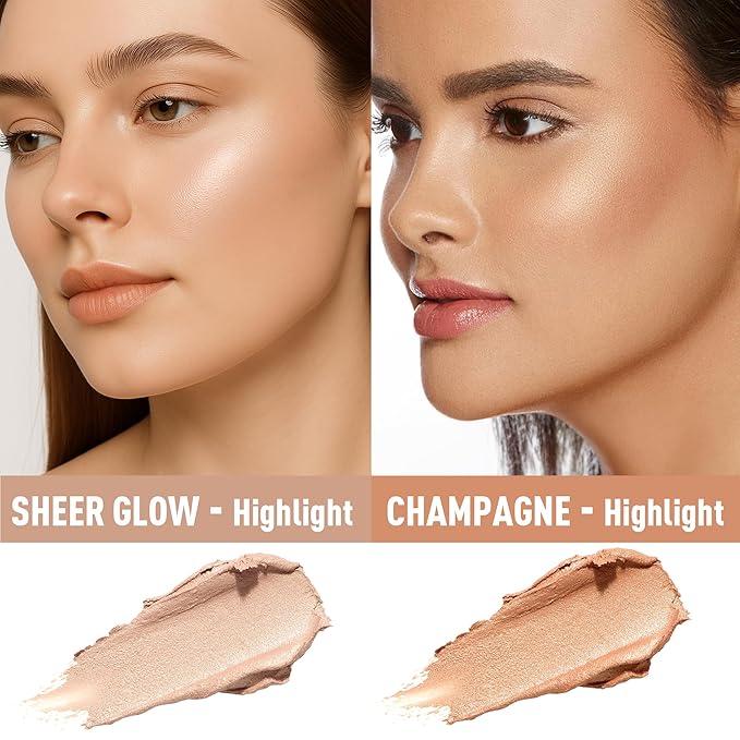 FV Cream Highlighter Stick, Natural Glow Finish & Blendable, Long Lasting Highlight Stick for Glowing Skin & Eyeshadow, Cruelty-free, 05 Sheer Glow