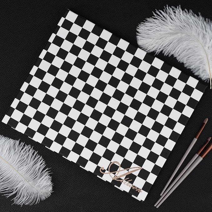 Extra Large Magnetic Palette Checkered Black Empty Makeup Palette for Eyeshadow Lipstick Blush Powder