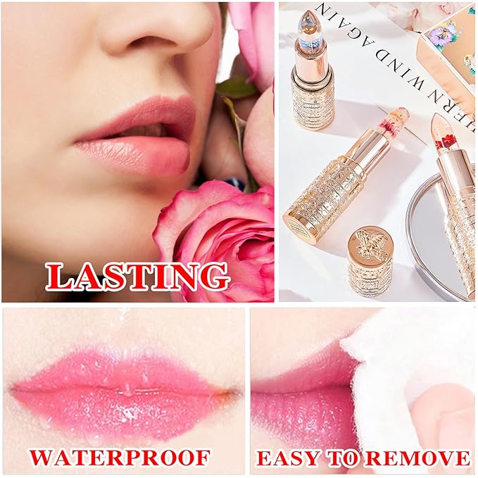 2 Pcs Temperature Color Change Lipstick,Long Lasting Nourishing Moisturizing Lipgloss,Magic Temperature Color Changing Lipstick,Lip Gloss,Waterproof Matte Lip Balm Makeup AB010