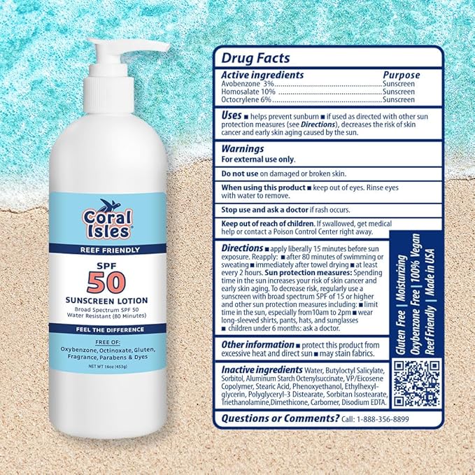 Rocky Mountain Sunscreen SPF 50 16 oz | Broad Spectrum UVA/UVB Protection | Hawaii 104 Act Compliant (Oxybenzone & Octinoxate Free) | Water Resistant 80 Min. | Fragrance Free With Pump (16 Fl Oz)