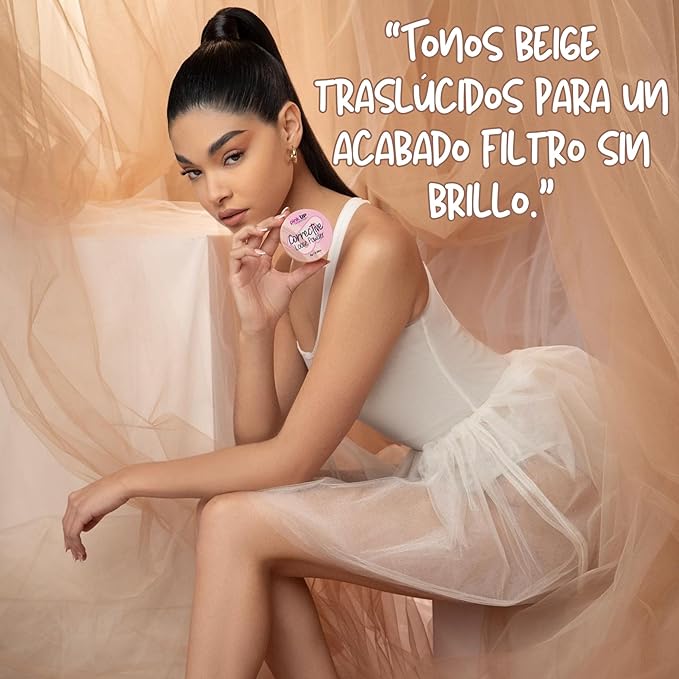 Pink Up | Corrective Loose Powder for Face | Mattifies and brightens without drying | Evens skin tone for all complexions | Baking Powder | Setting Powder | Warm | 8g | Model PKPT302