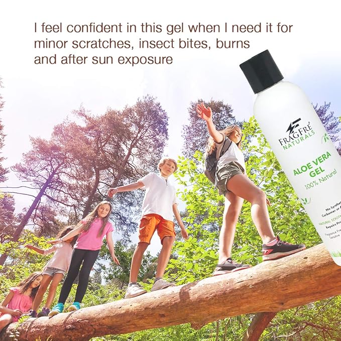 All-Natural Aloe Vera Gel 8 oz (2-Pack Gift Set) - No Synthetic Carbomer or Acrylate - 100% Natural Aloe Vera Soothing Gel - After Sun Exposure Skin Care - Fragrance Free Vegan Gluten Free