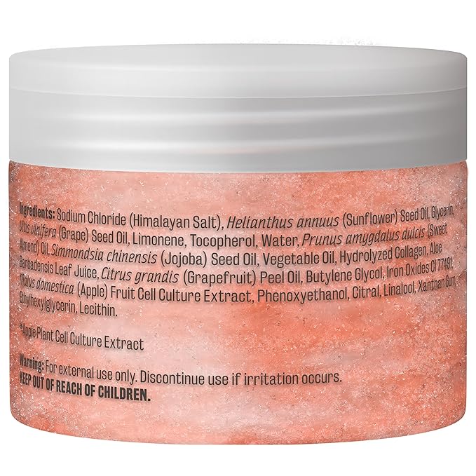 Himalayan Salt Scrub, Face, Foot, and Body Exfoliator with Collagen and Stem Cells, Exfoliating Scrub for Toning, Cellulite, and Skin Care by M3 Naturals 16 fl oz