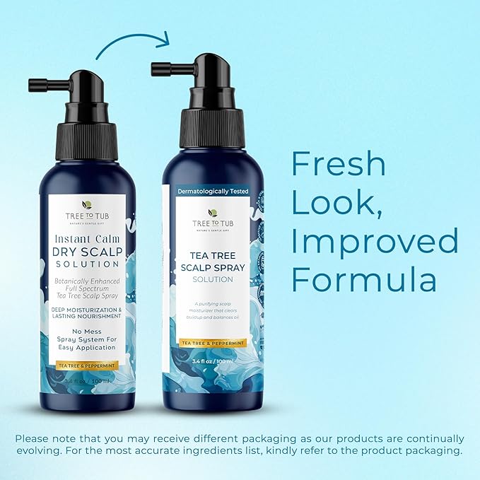 Tree To Tub Dry Scalp Spray - Intensive Scalp Moisturizer for Men & Women - Tea Tree Leave in Scalp Moisturizer for Dry Scalp, Full Spectrum Scalp Spray for Flaky Buildup & Excess Oil, Scalp Care