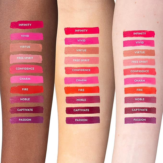 YENSA Vibrant Silk Hydrating Lip Stick - Long Lasting Lipstick with Hyaluronic Acid, Vitamin E & Super Oils - High Pigment Color & Semi Glossy Finish - Moisturizing Formula - Charm (0.12 oz)