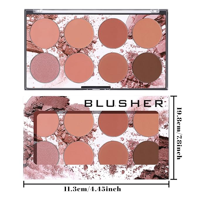 8 Color Blush Palette for Cheeks - Natural Look Smooth Face Blusher - Long-lasting Women Cheek Makeup Powder - Buildable Color Makeup Blushes Powder for All Skin Types(SET3)