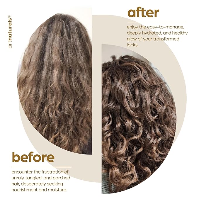 Artnaturals Argan Oil Leave-In Conditioner - (12 Fl Oz / 355ml) - Made with Organic and Natural Ingredients - for All Hair Types – Treatment for Damaged, Dry, Color Treated and Hair Loss (ANHA-0802)
